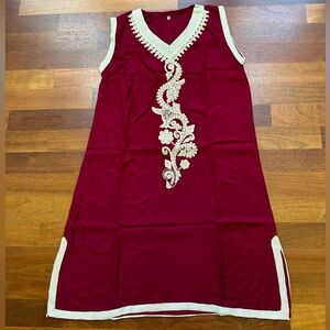 NWT - Burgundy and Cream Dress